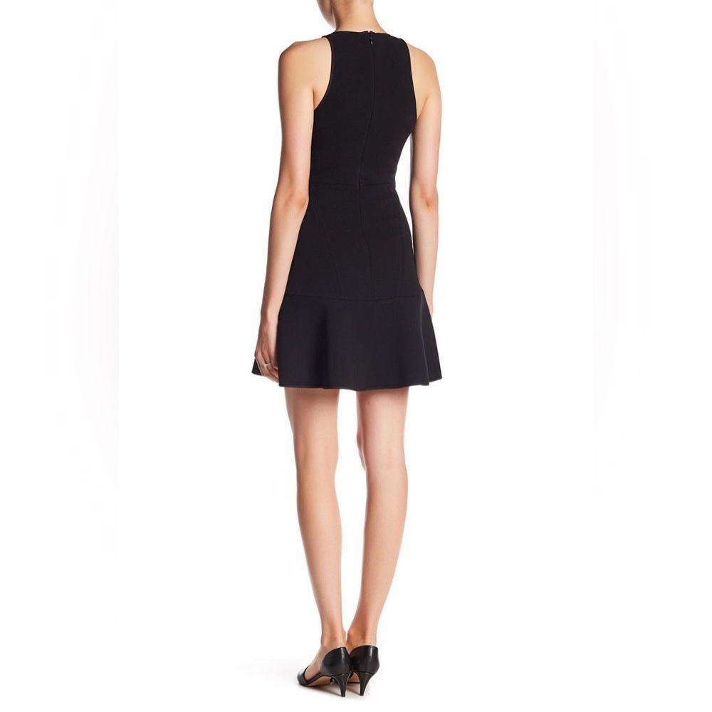 THEORY Theory Felicitina Sleeveless Black Crepe Mini Dress Fluted Skirt Size 8 - Picture 2 of 14